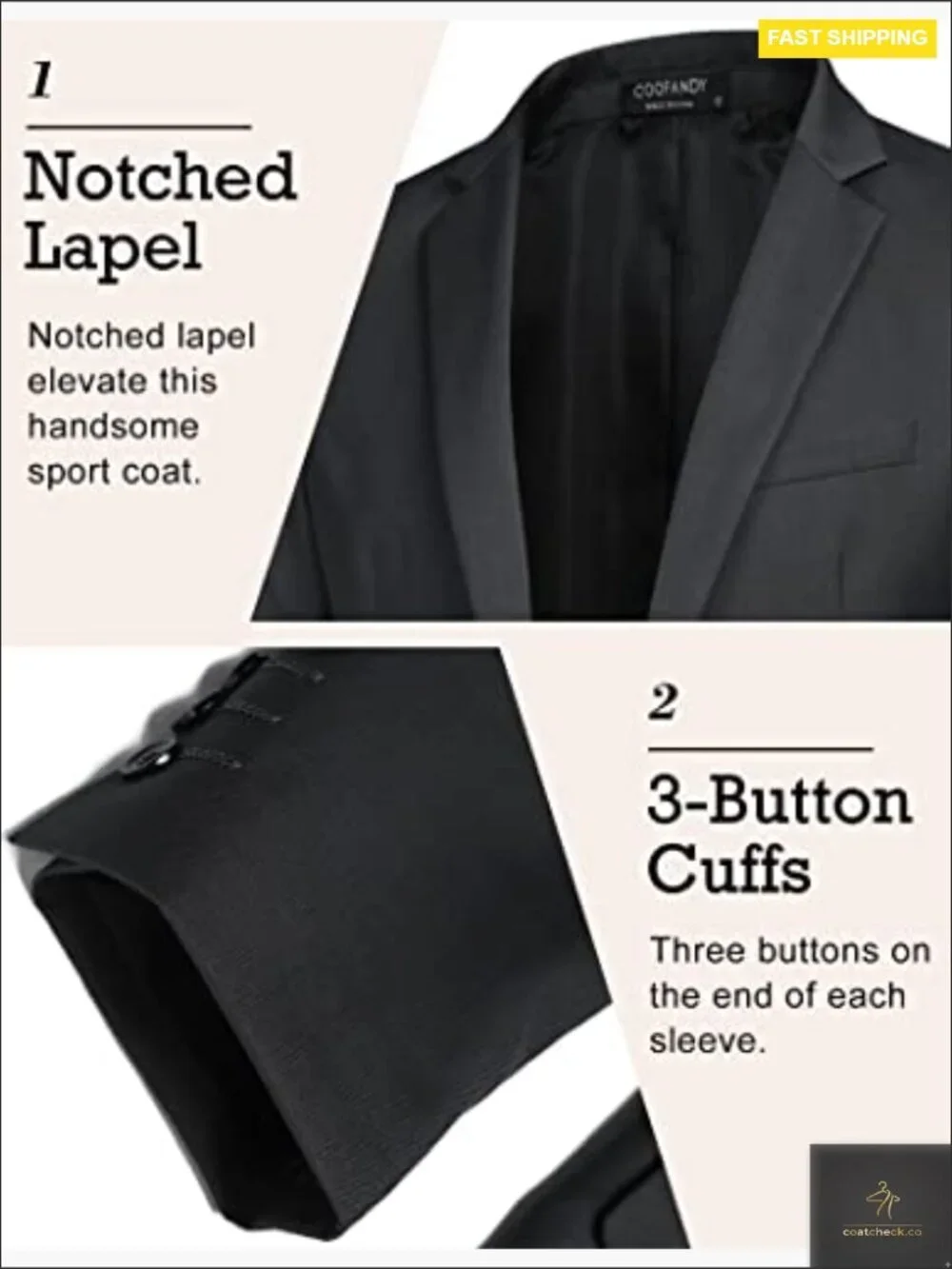 Classic Men's Sport Coat Blazer Regular Fit Lightweight Business Casual